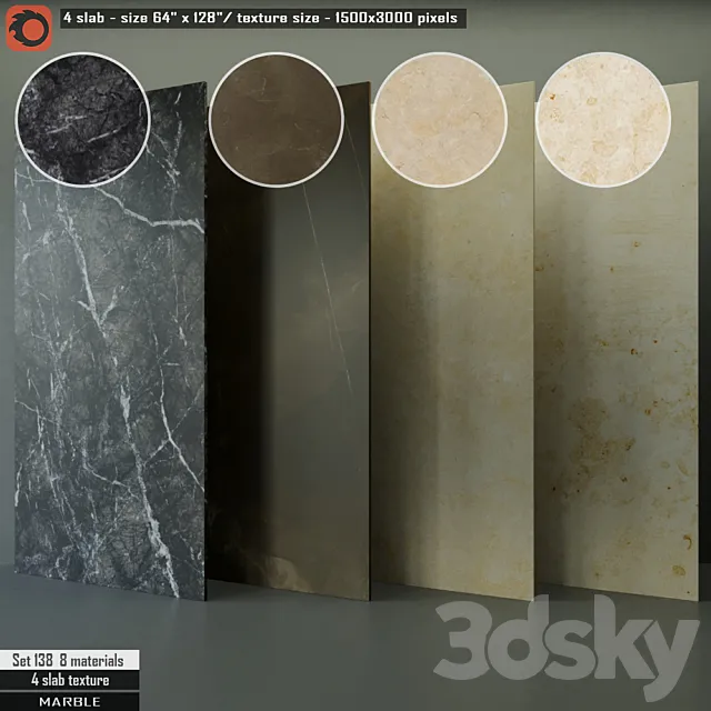 Marble Slab Set 138 3D Model