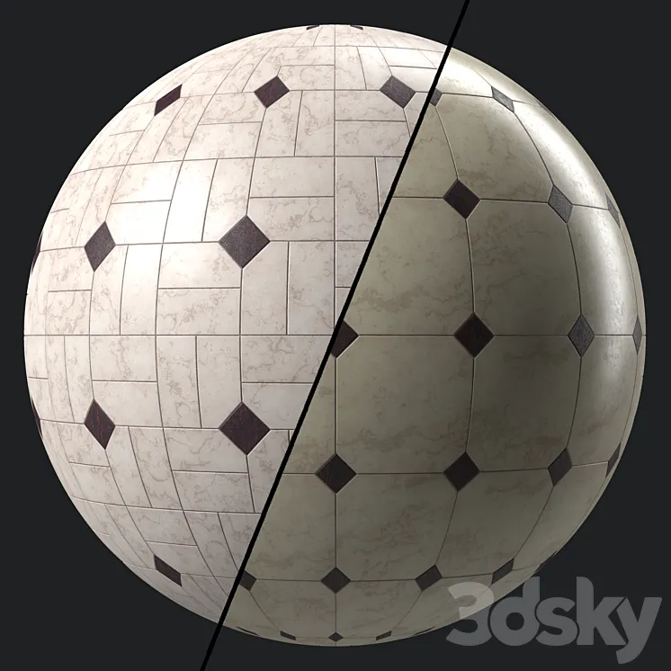Marble Tile Materials 16- Pbr 4k Seamless 3D Model Free