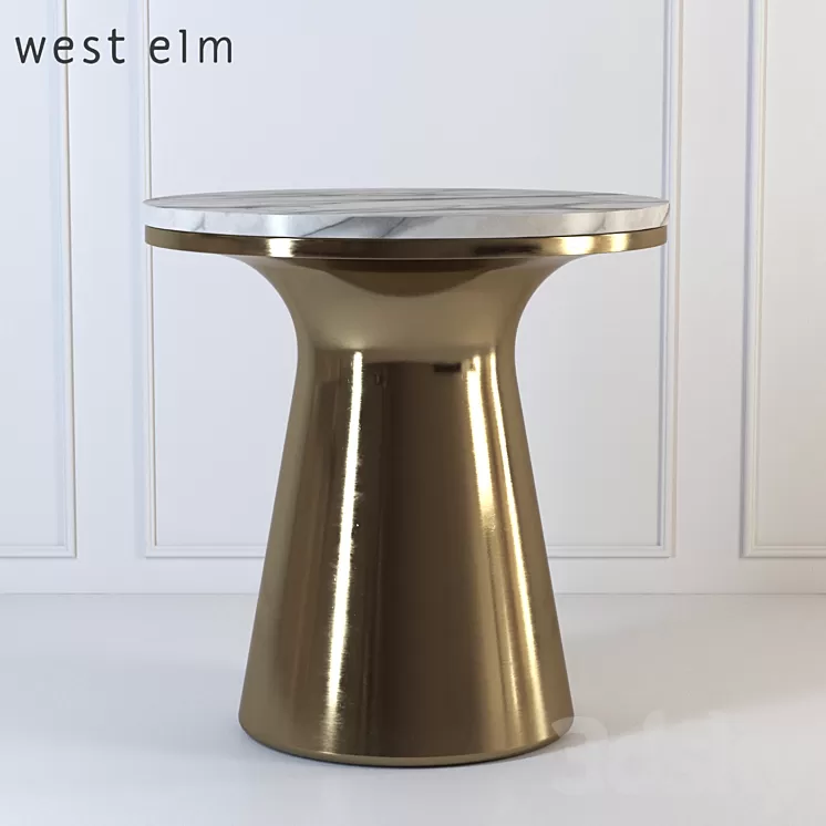 Marble Topped Pedestal Side Table 3D Model