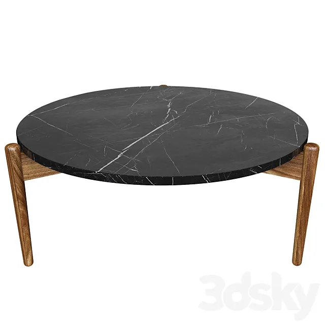 MARBLE & WOOD COFFEE TABLE 2 3DModel