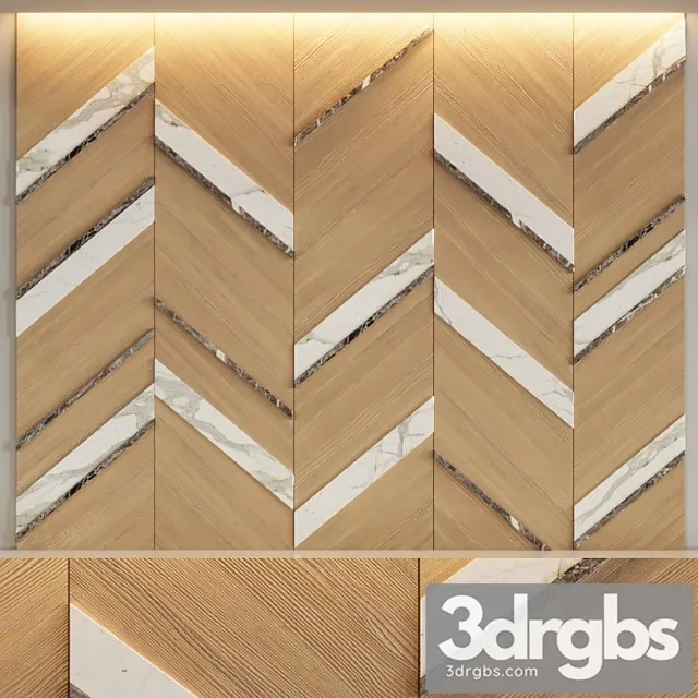 Marble wood paneling 3D Model Free