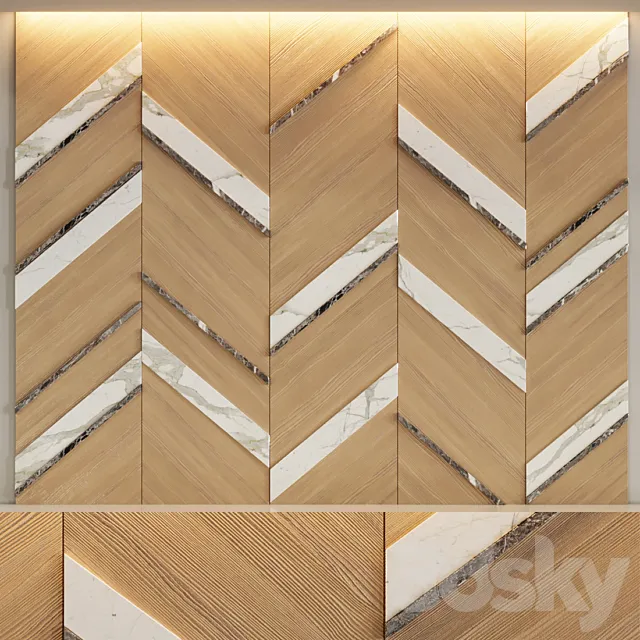 Marble wood paneling 3D Model