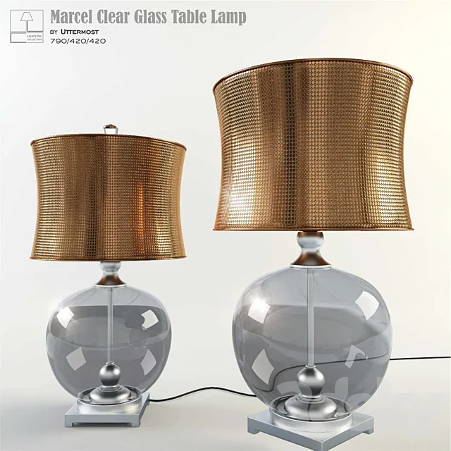 Marcel Clear Glass Table Lamp 3D Model