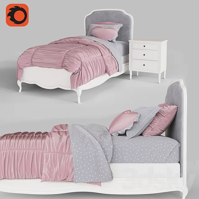 MARCELINE BED WITH LOW FOOTBOARD 3D Model
