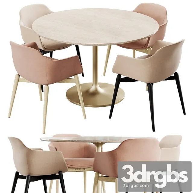 Marelli Crate Barrel Nero Dining Set 3D Model Free