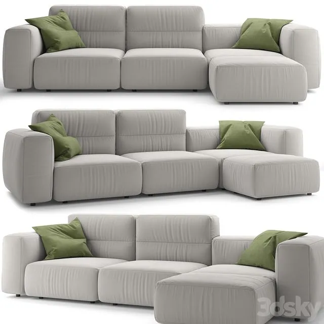 Marenelli Home Manhattan Piping Sofa 3D Model