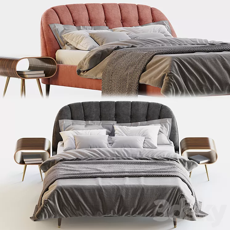 MARGOT BED VELVET 3D Model