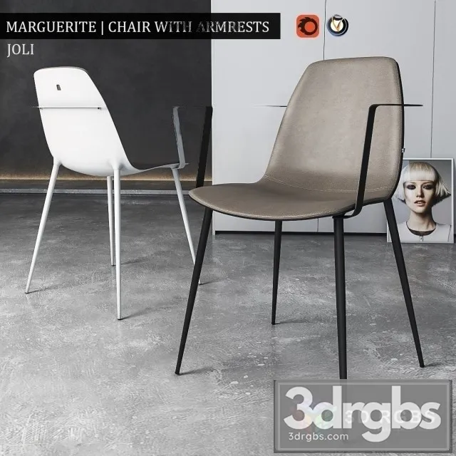 Marguerite Armrests Chair 3D Model Free