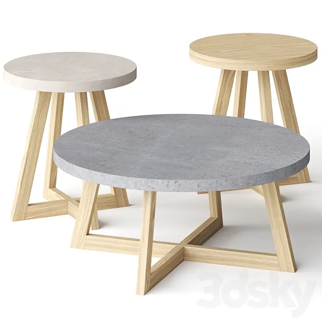 Marina Round Coffee Tables 3D Model
