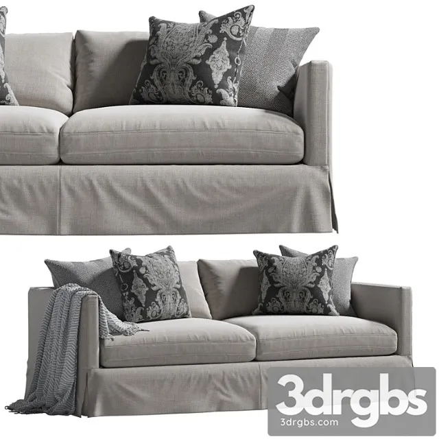 Marina slipcover sofa gray 2 3D Model Free