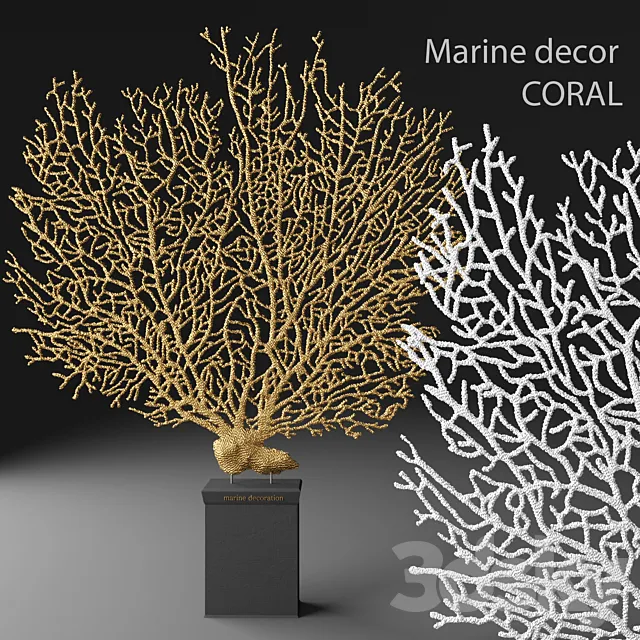 Marine decor CORAL. coral. luxury. gold. decor. figurine. luxury. marine 3DModel
