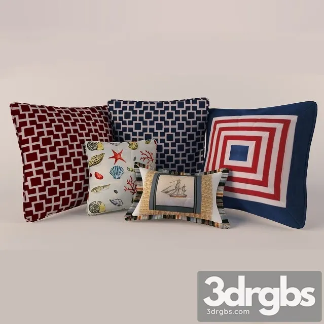 Marine Style Pillows 3D Model Free
