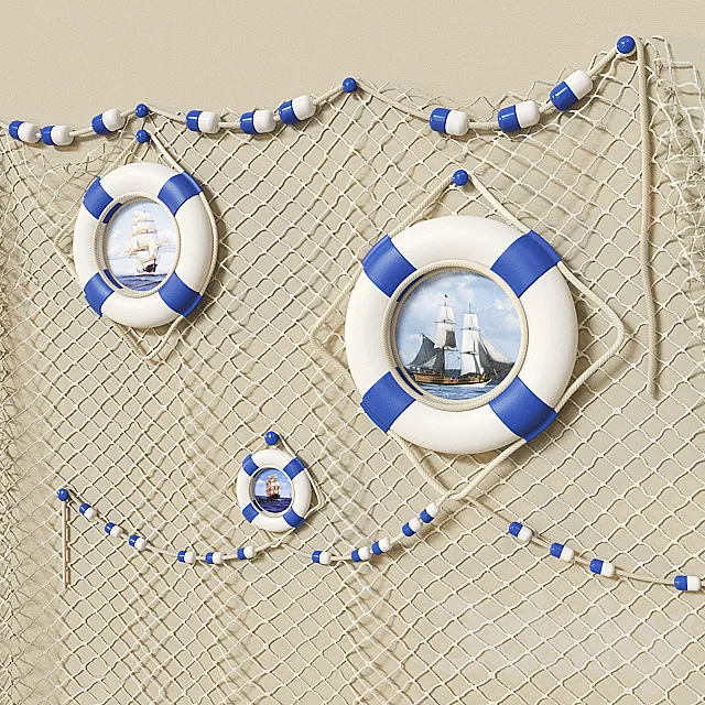 Maritime decorative set. 3DModel