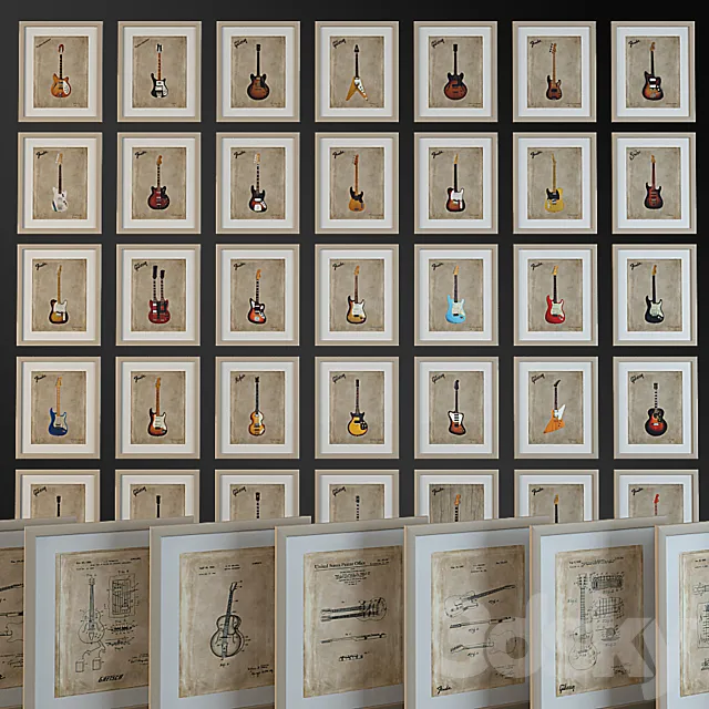 Mark Rogan - Classic Guitars. Poster. 3D Model