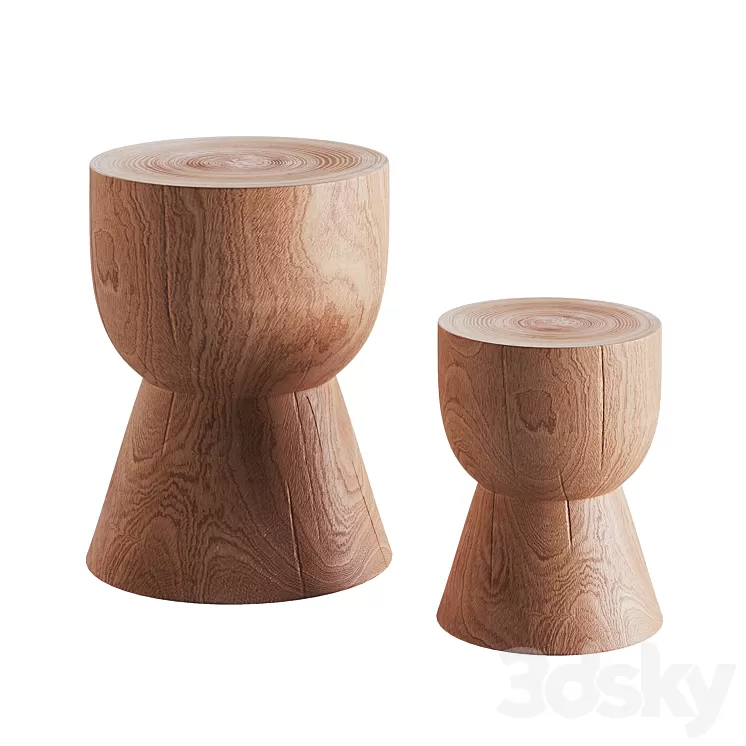 Mark Tuckey eggcup wooden stool 3D Model