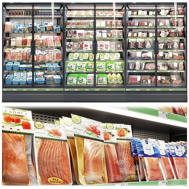 Market refrigerators 3DModel