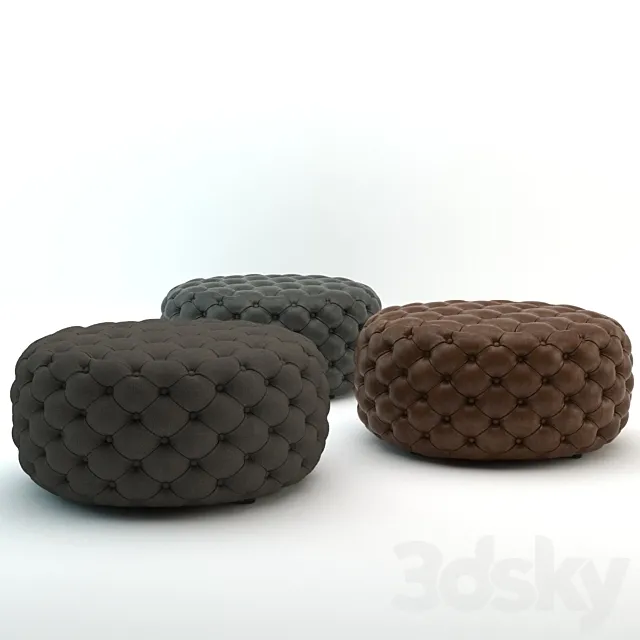 Markus Large Ottoman 3D Model