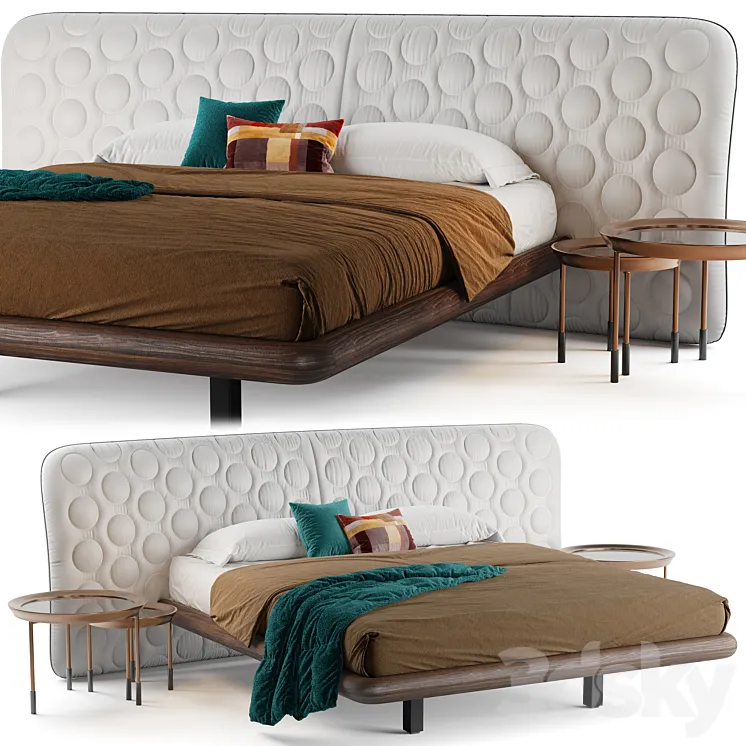 Marlon bed with different back 3D Model Free Download