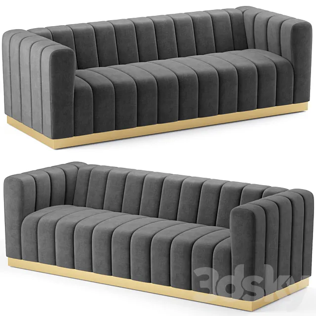 Marlon Velvet Sofa Meridian Furniture 3D Model