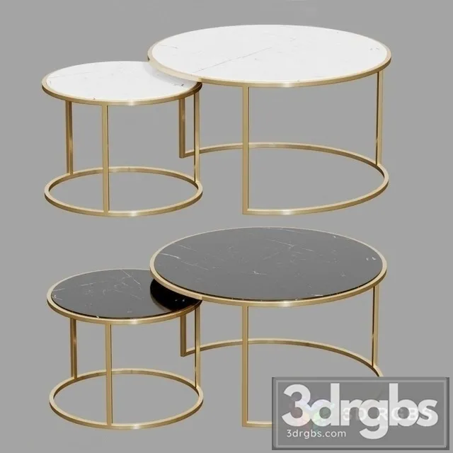 Marmor Couchtisch Set Nena 3D Model Free