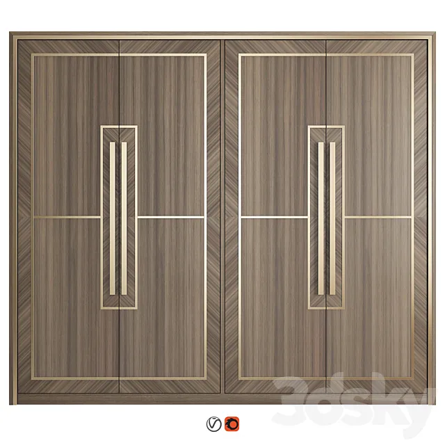Marquetry Wardrobe 3D Model