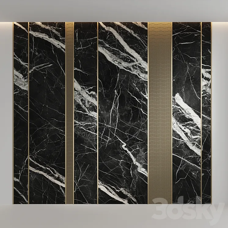 Marquina Black + Gravity Wave Porcelanosa 3D Model Free