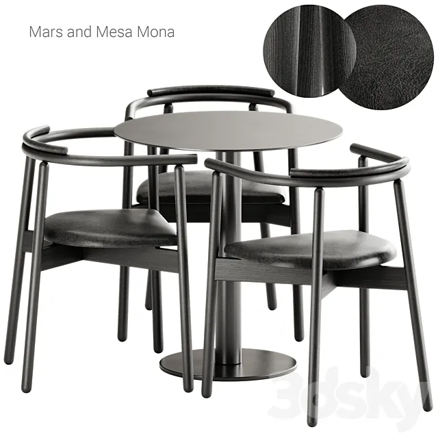 Mars Armchair by Branca Lisboa and Mesa Mona Table by Diabla 3D Model