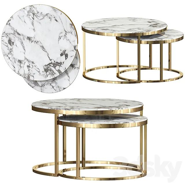 Mars Nesting Coffee Table Set 02 3DModel