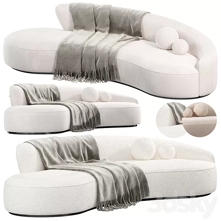 Marseille 2 Curved Sofa ni Mohair sofas