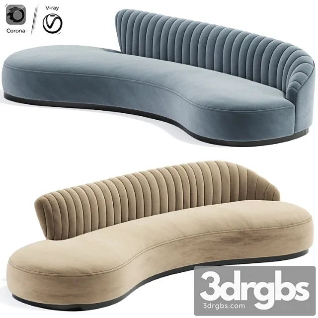 Marseille mohair curved strip sofa