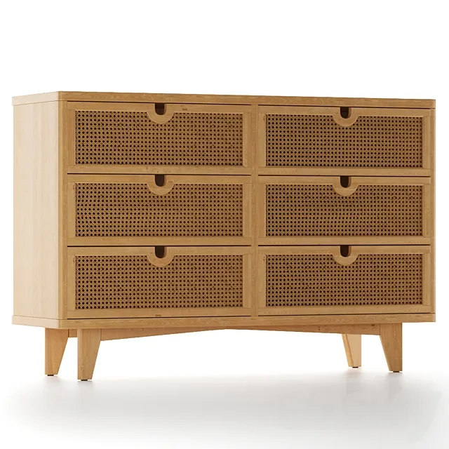 Marte 6-Drawer Dresser 3D Model