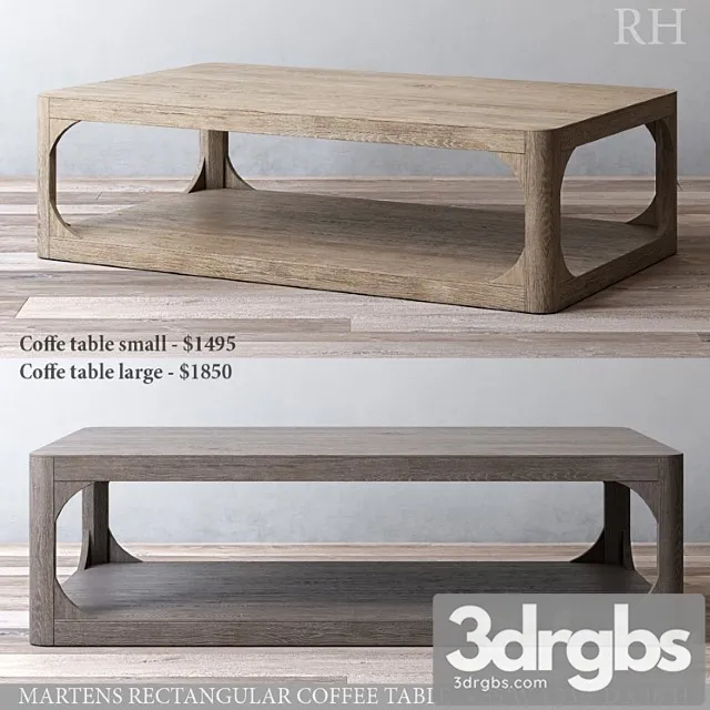 Martens Rectangular Coffee Table 3D Model Free