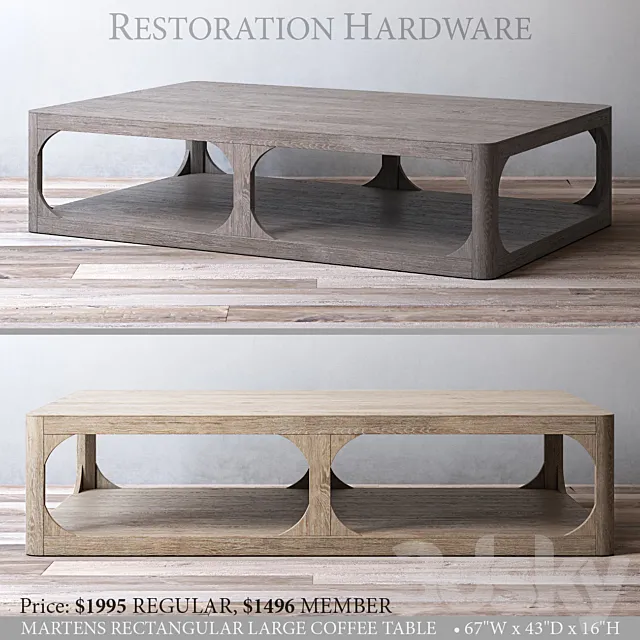 MARTENS RECTANGULAR LARGE COFFEE TABLE 3D Model