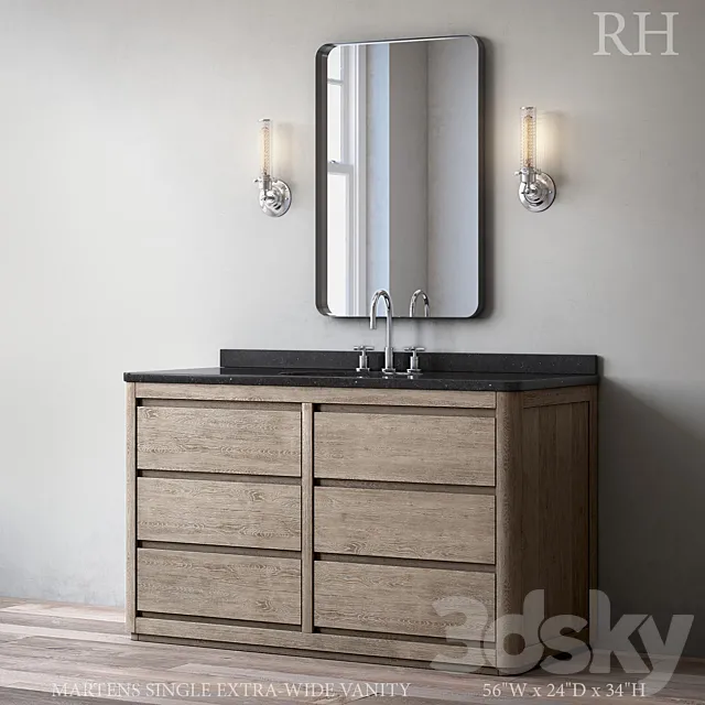 MARTENS SINGLE EXTRA-WIDE VANITY 3D Model