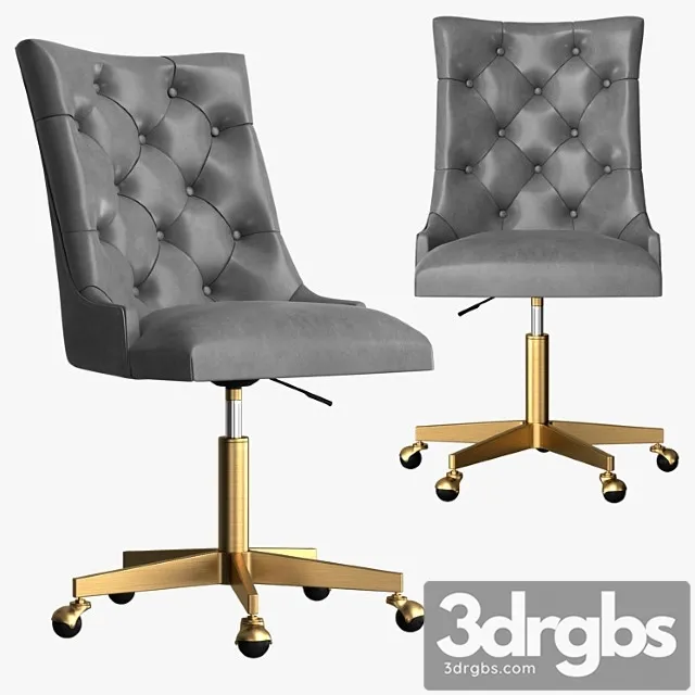 Martine Adjustable Leather Desk Chair 3D Model Free