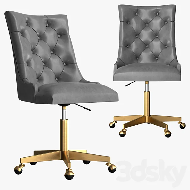 MARTINE ADJUSTABLE LEATHER DESK CHAIR 3D Model