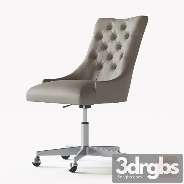 Martine adjustable leather desk chair - pewter 2 3D Model Free