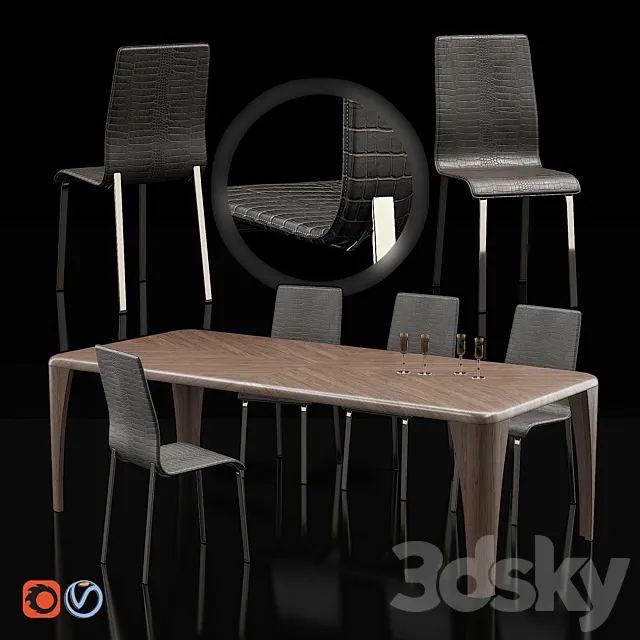 Mary chair & Igor table 3DModel