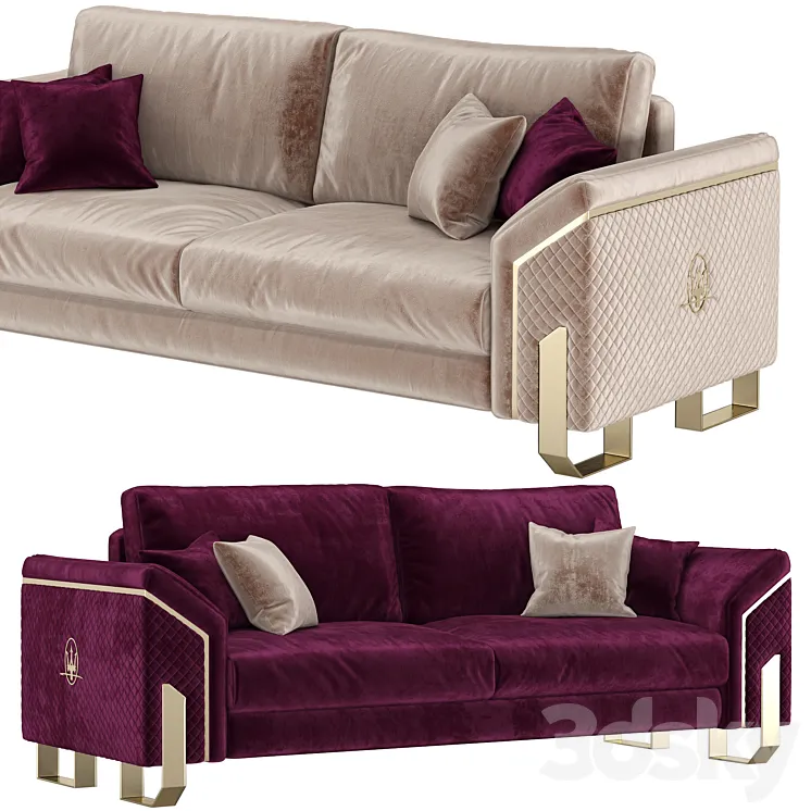 Maserati 3 Seater Sofa 3D Model Free