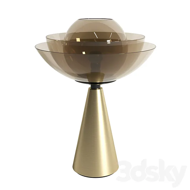 Mason Editions LOTUS matte gold table lamp 3D Model