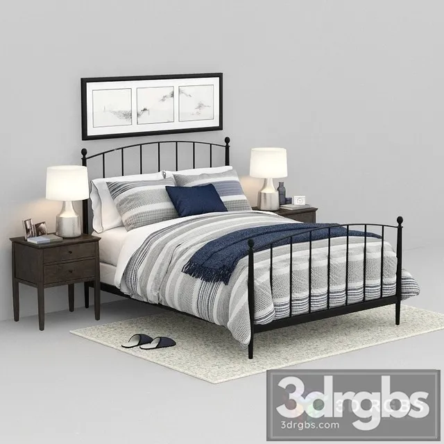 Mason Shadow Queen Bed 3D Model Free