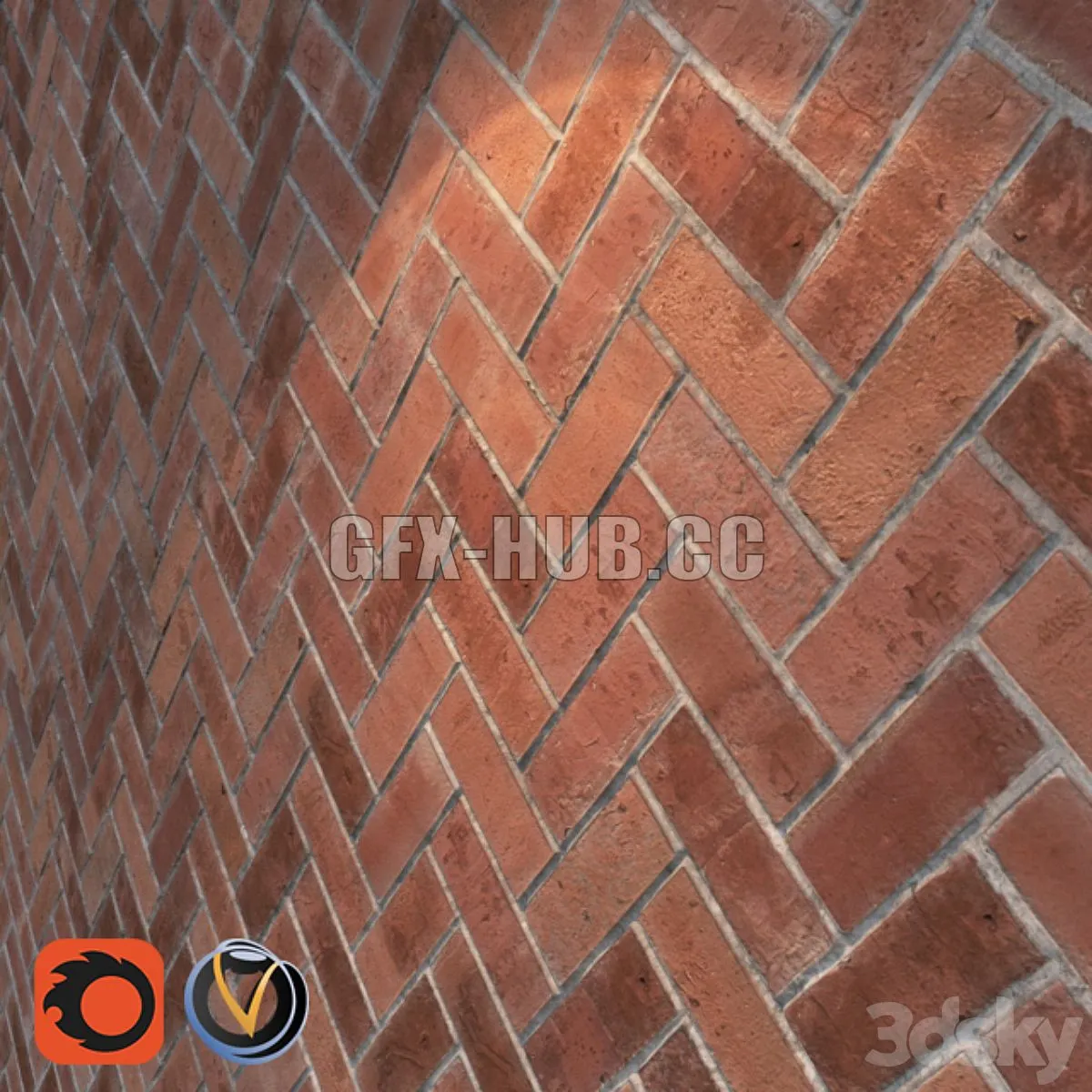 Masonry herringbone 3D Model