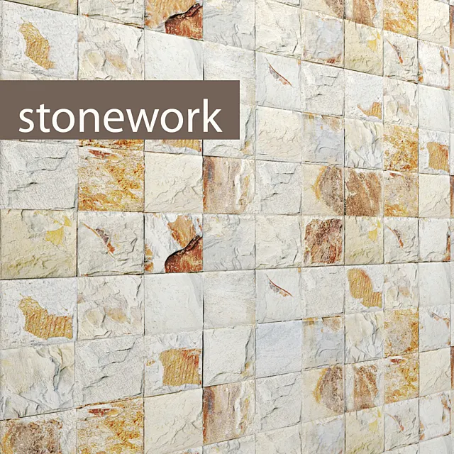 Masonry Stone masonry. slate stone stone wall wild stone 3D Model