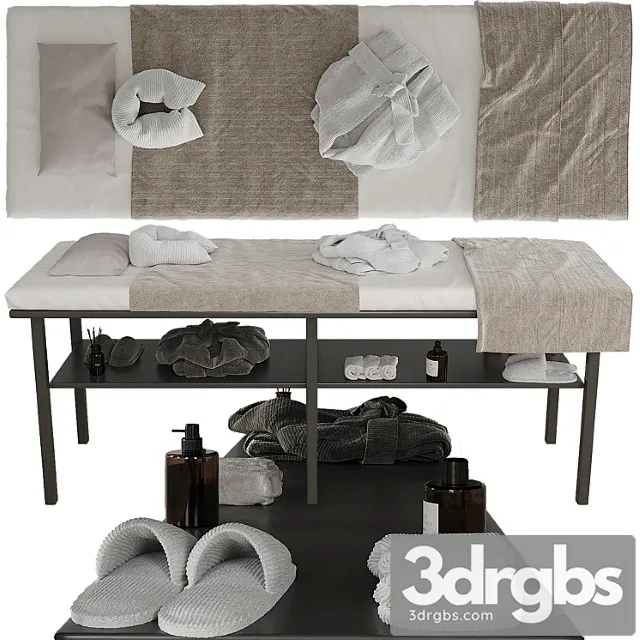 Massage Table With Decor 2 3D Model Free