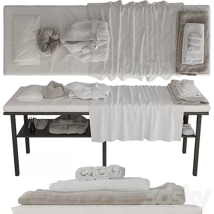 Massage table with decor 3 3D Model Free