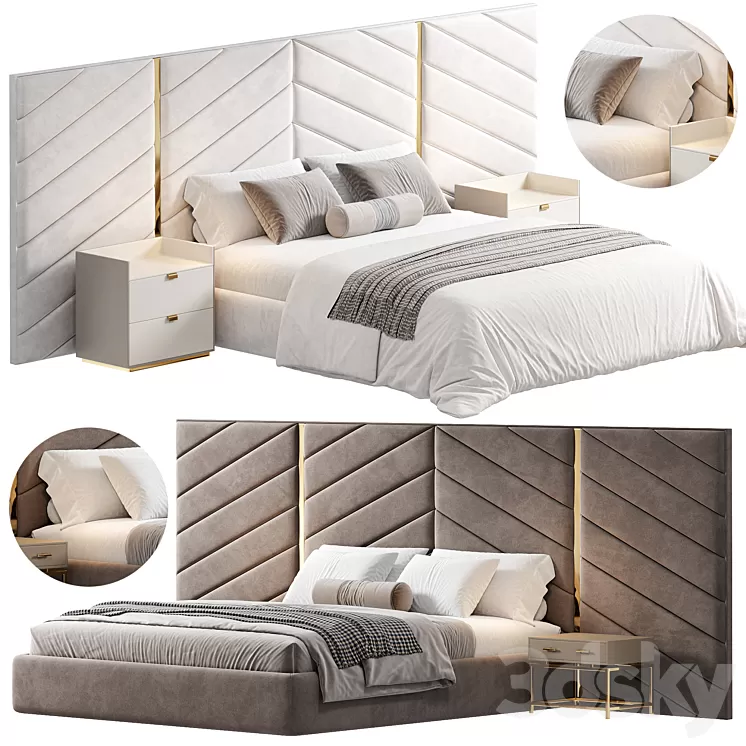MASSIMO Bed by cazarina 3D Model Free