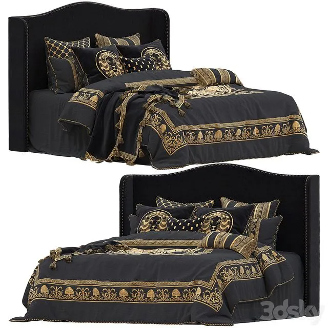 Massimo Black Quilt Cover Set by Davinci 3D Model