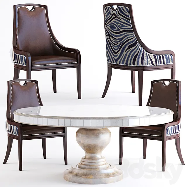 Massoud - Markham Leather Dining Chair 3D Model