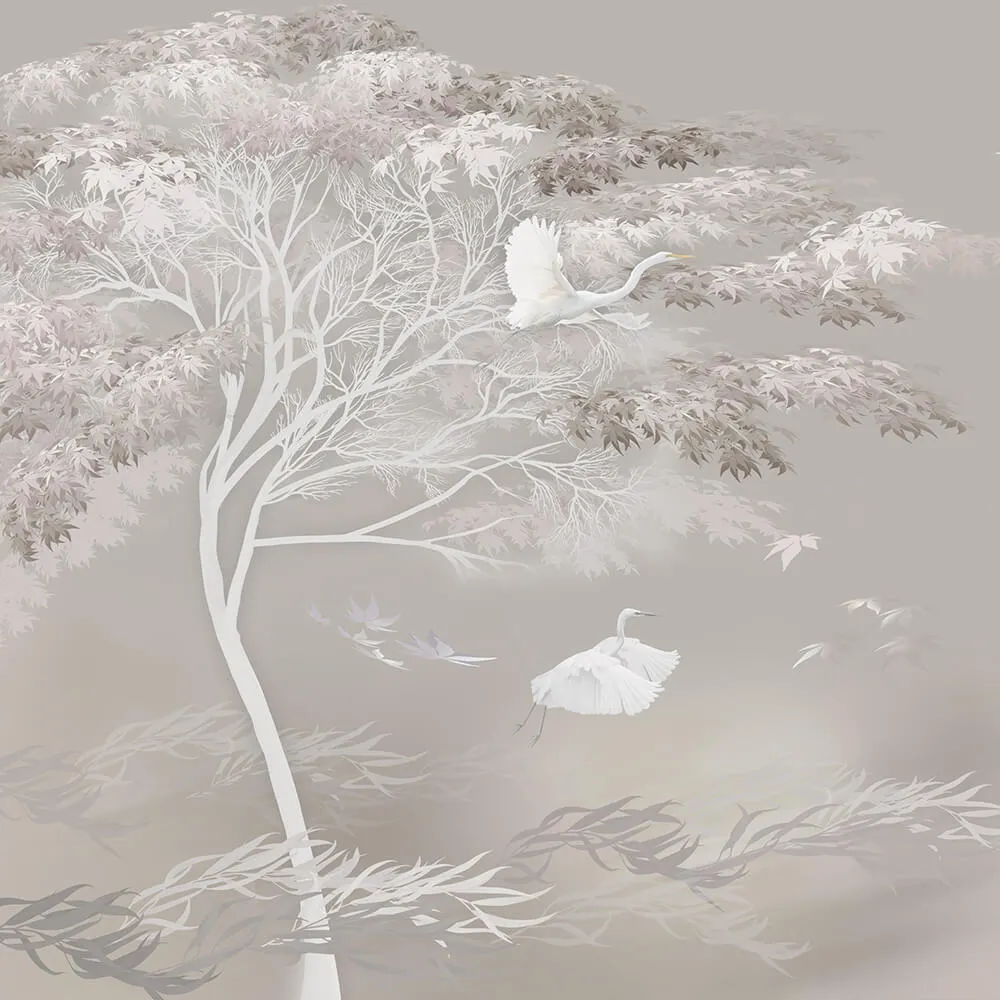 MasterFresok - Wallpaper Tree and cranes 3D Model
