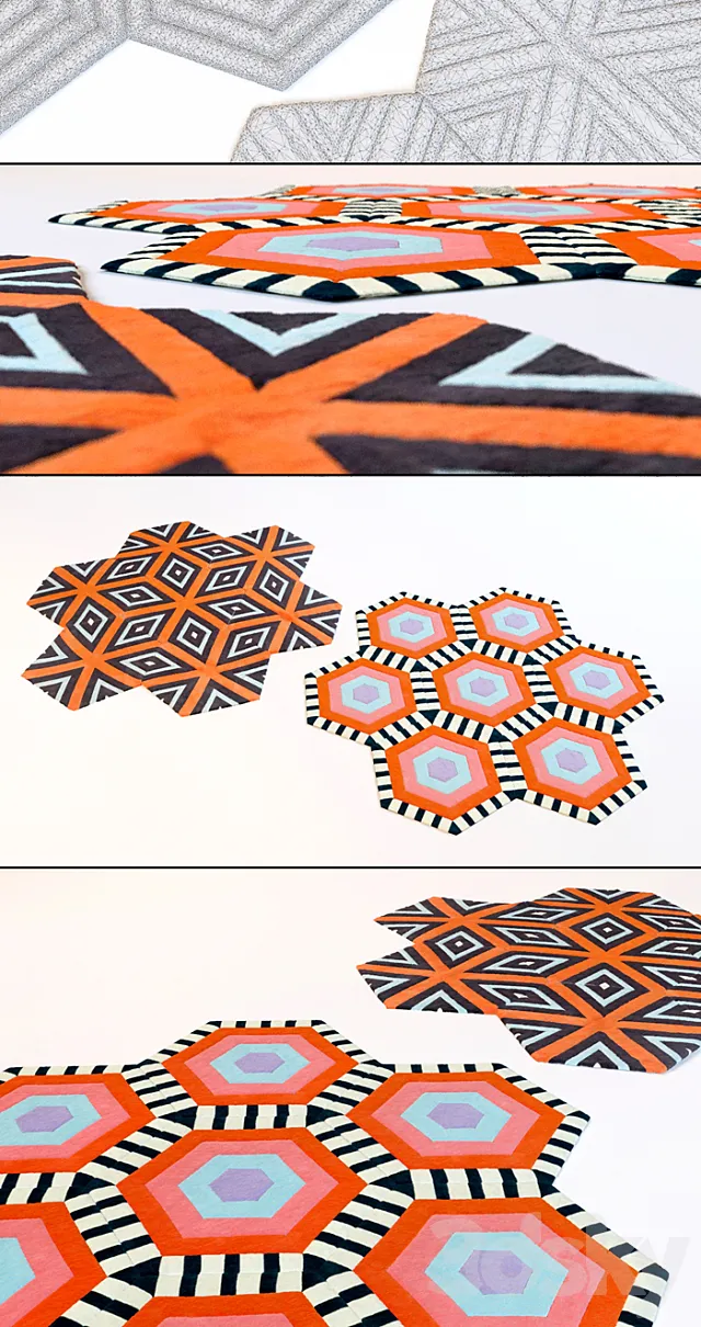 mat Kinder GROUND Modular Carpet 3D Model